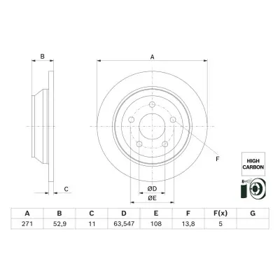 Directo De Fábrica Disco de freno BOSCH 0 986 479 H55
